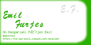 emil furjes business card